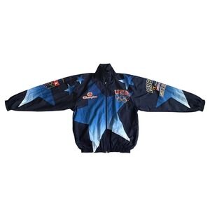 Champion 1996 Atlanta Olympics USA Team Award Ceremony Jacket Navy Blue Medium
